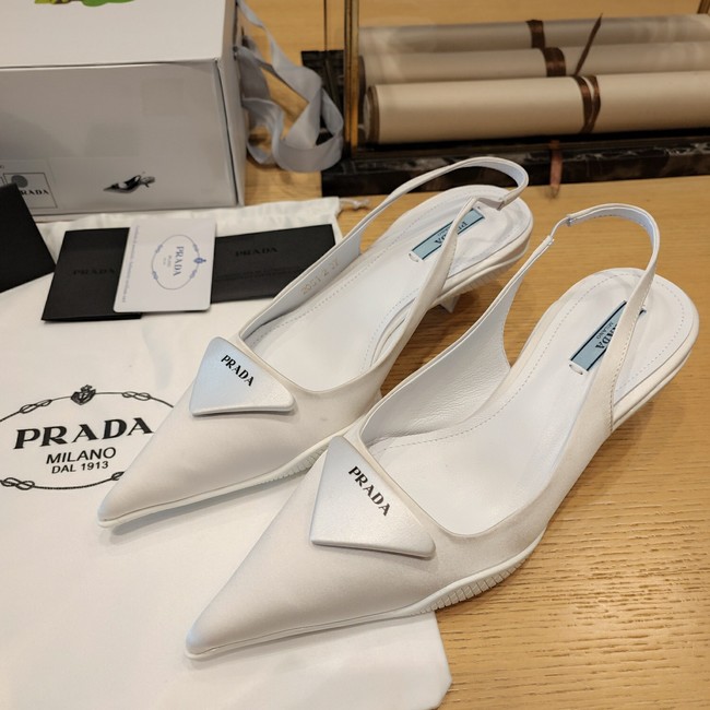 Prada Satin high-heeled mules heel height 3.5CM 36563-4