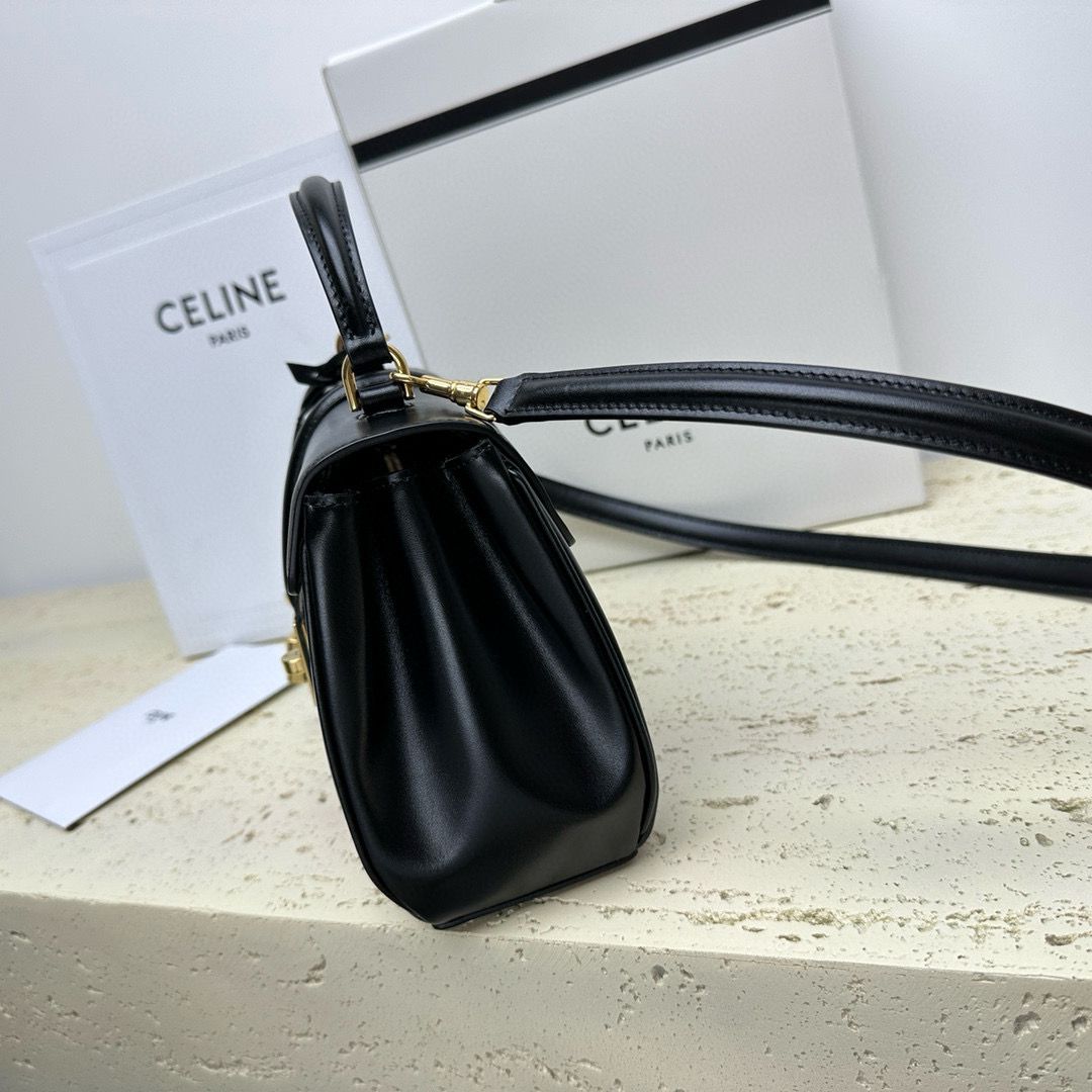 CELINE Small 16 Bag In Satinated Calfskin 197983 Black 