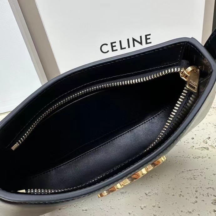 Celine MEDIUM TILLY BAG IN SHINY CALFSKIN 115703 black