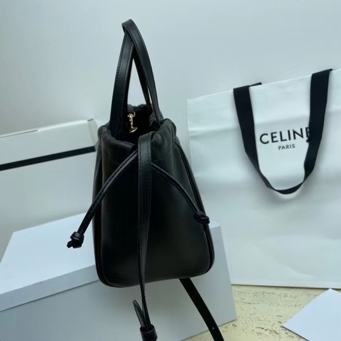 Celine SMALL CABAS DRAWSTRING CUIR TRIOMPHE IN GRAINED CALFSKIN 111013 black