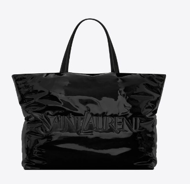 SAINT LAURENT MAXI TOTE IN PATENT CANVAS 756269 BLACK