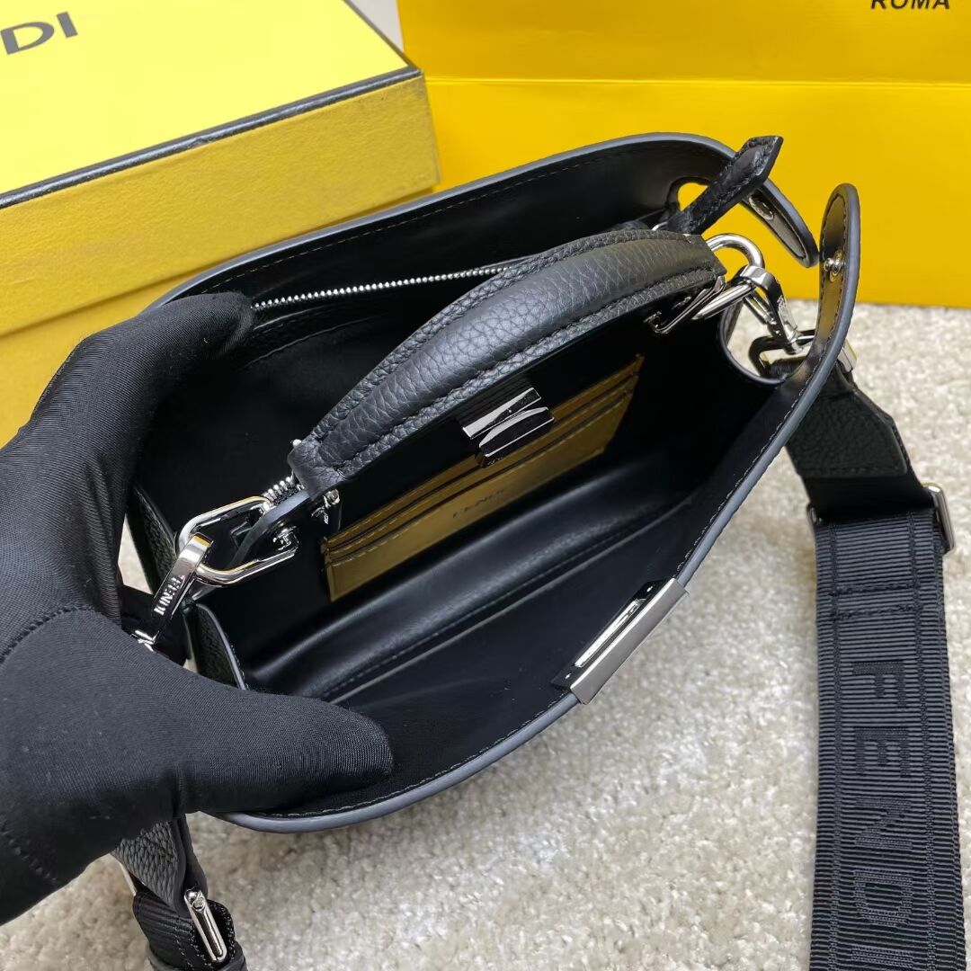 Fendi Peekaboo ISeeU XCross leather bag 7VA582A black