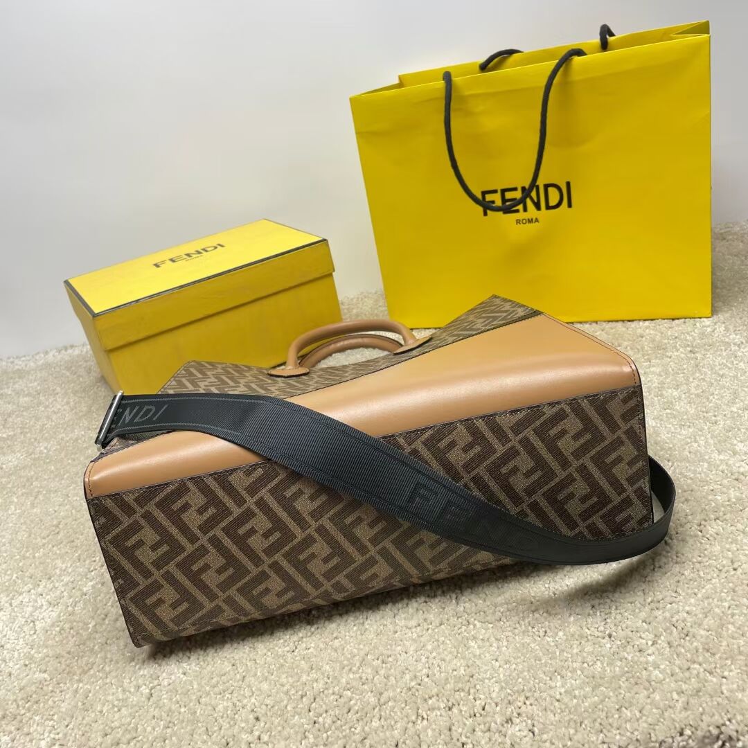 Fendi x FRGMT brown FF fabric bag Shopper F7678 brown