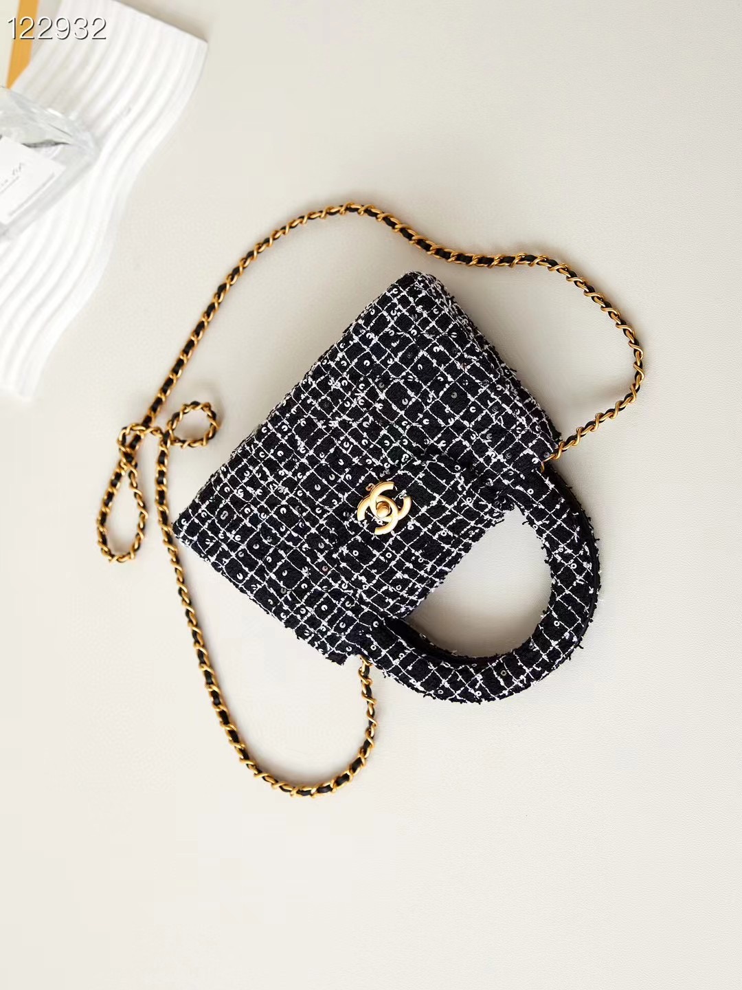 Chanel MINI SHOPPING BAG AS4416 BLACK & Ecru