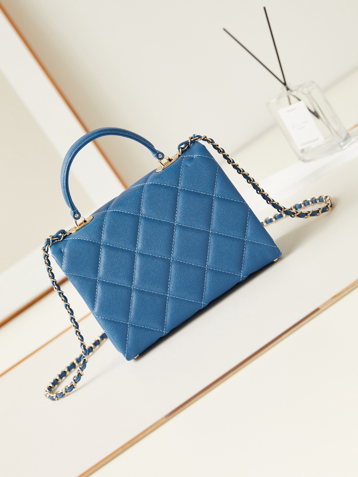 Chanel FLAP BAG WITH TOP HANDLE AS4711 BLUE