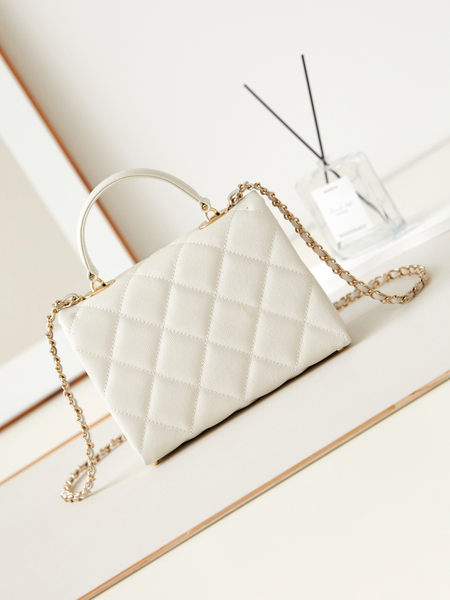 Chanel FLAP BAG WITH TOP HANDLE AS4711 WHITE