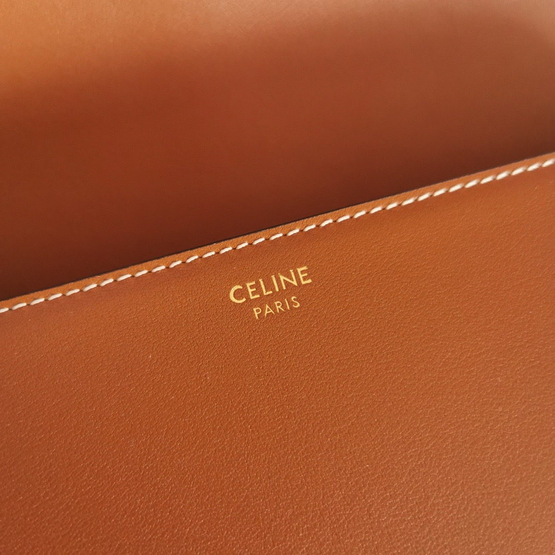 CELINE CLUTCH ON STRAP TABOU IN SUPPLE CALFSKIN 101592 TAN