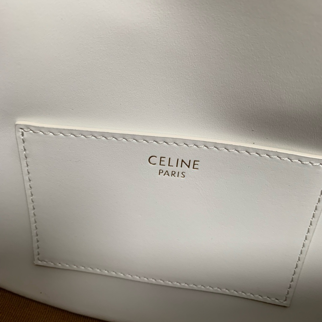 CELINE CLUTCH ON STRAP TABOU IN TRIOMPHE CANVAS AND CALFSKIN 101592 WHITE