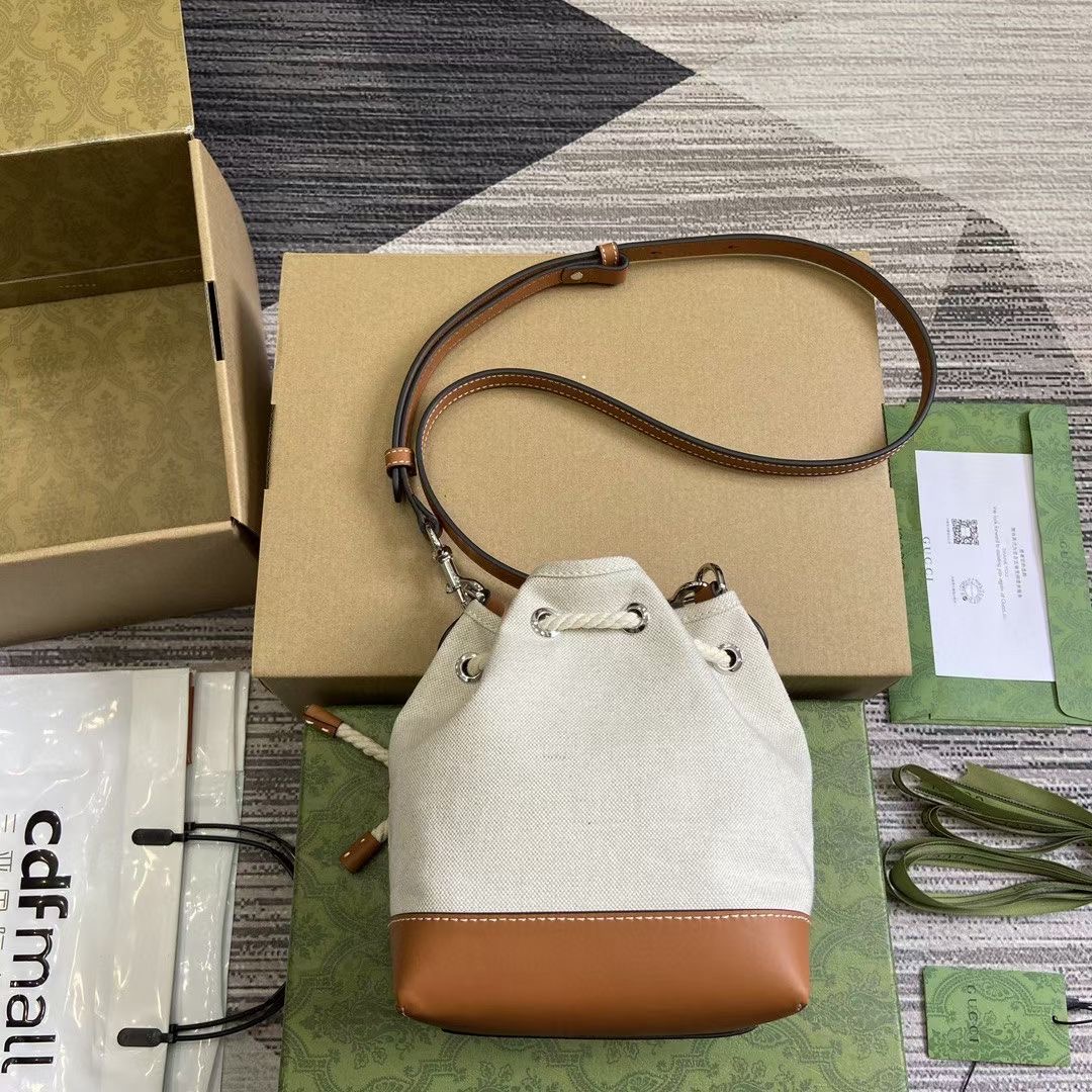 Gucci MINI SHOULDER BAG WITH GUCCI PRINT 777166 Beige