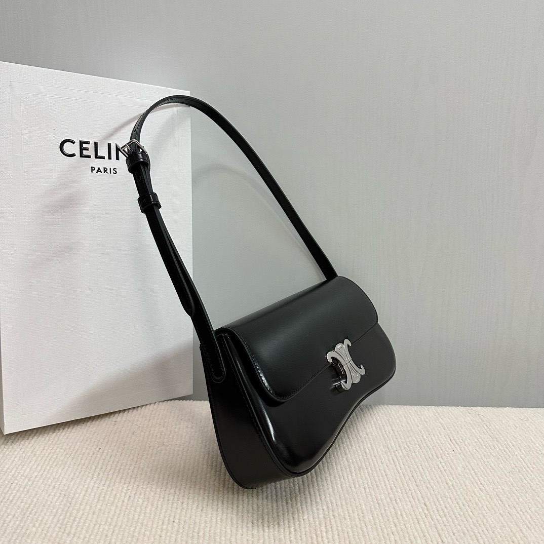 CELINE MEDIUM CELINE LOLA BAG IN SHINY CALFSKIN 115532 black