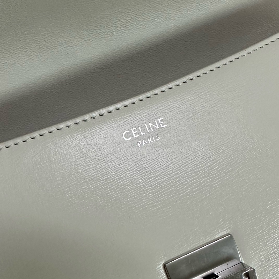 CELINE MEDIUM CELINE LOLA BAG IN SHINY CALFSKIN BLANC DE BLANC 115532 white