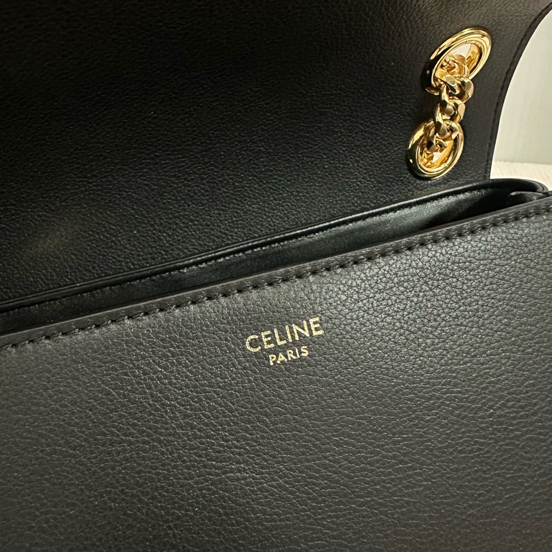 CELINE MEDIUM CELINE VICTOIRE BAG IN SUPPLE CALFSKIN 115852 BLACK