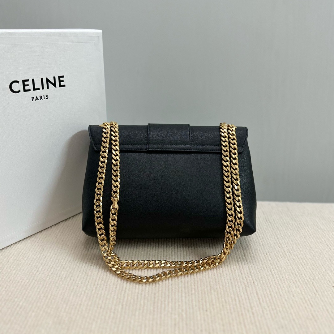 CELINE MEDIUM CELINE VICTOIRE BAG IN SUPPLE CALFSKIN 115852 BLACK