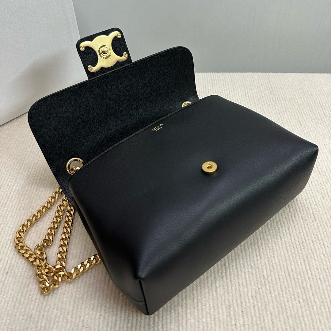 CELINE MEDIUM CELINE VICTOIRE BAG IN SUPPLE CALFSKIN 115852 BLACK