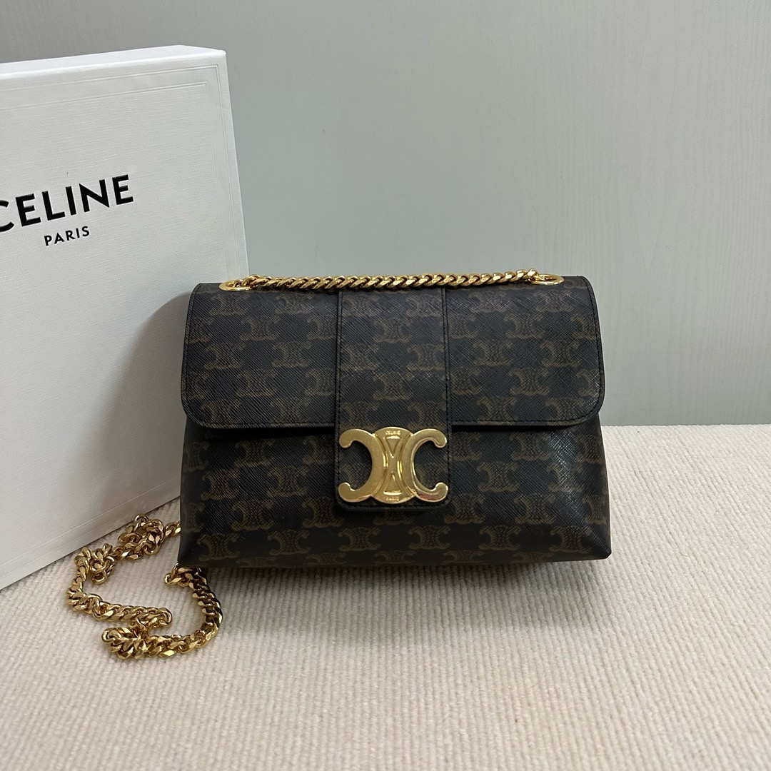 CELINE MEDIUM CELINE VICTOIRE BAG IN TRIOMPHE CANVAS 115852 TAN