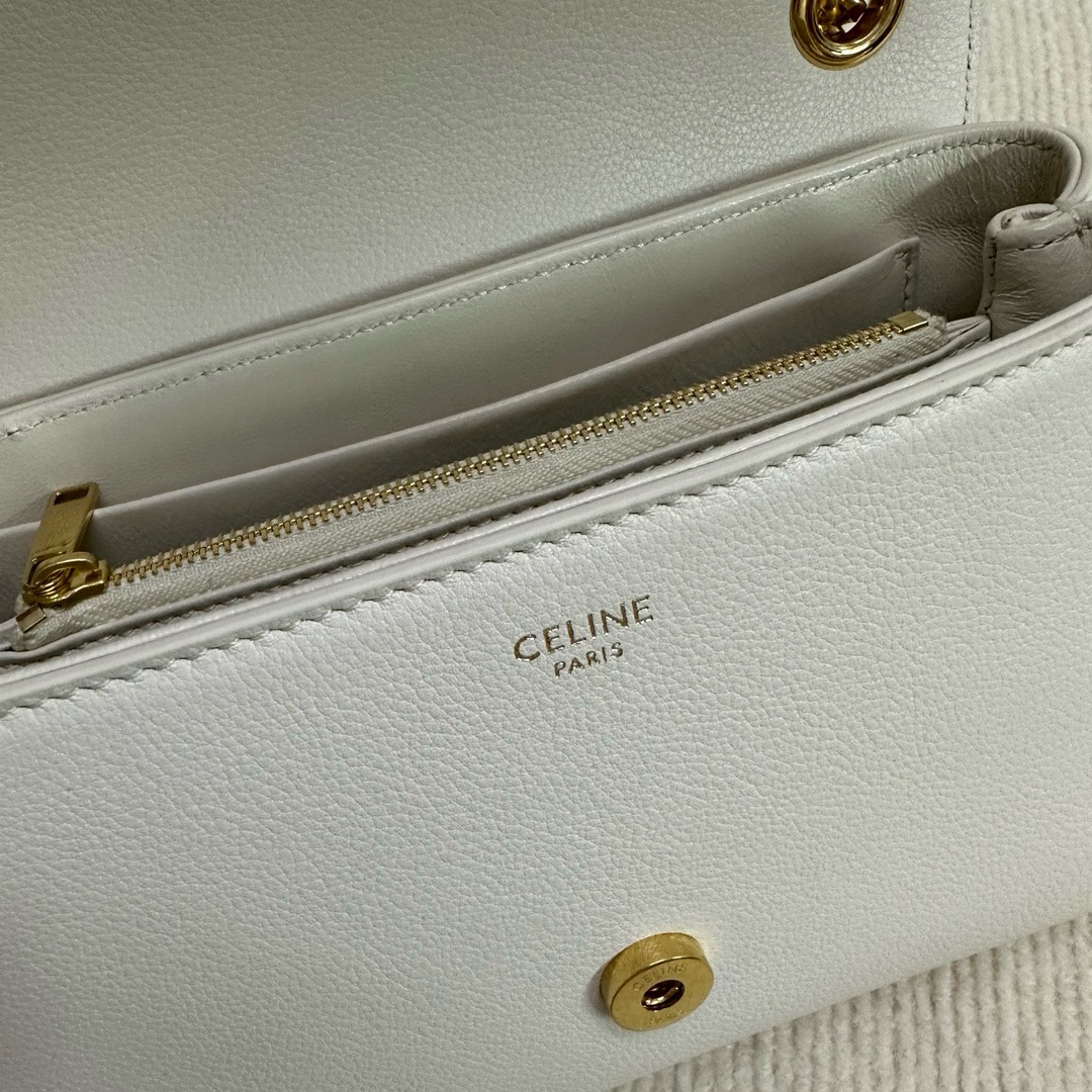 CELINE TEEN CELINE VICTOIRE BAG IN SUPPLE CALFSKIN 116593 WHITE