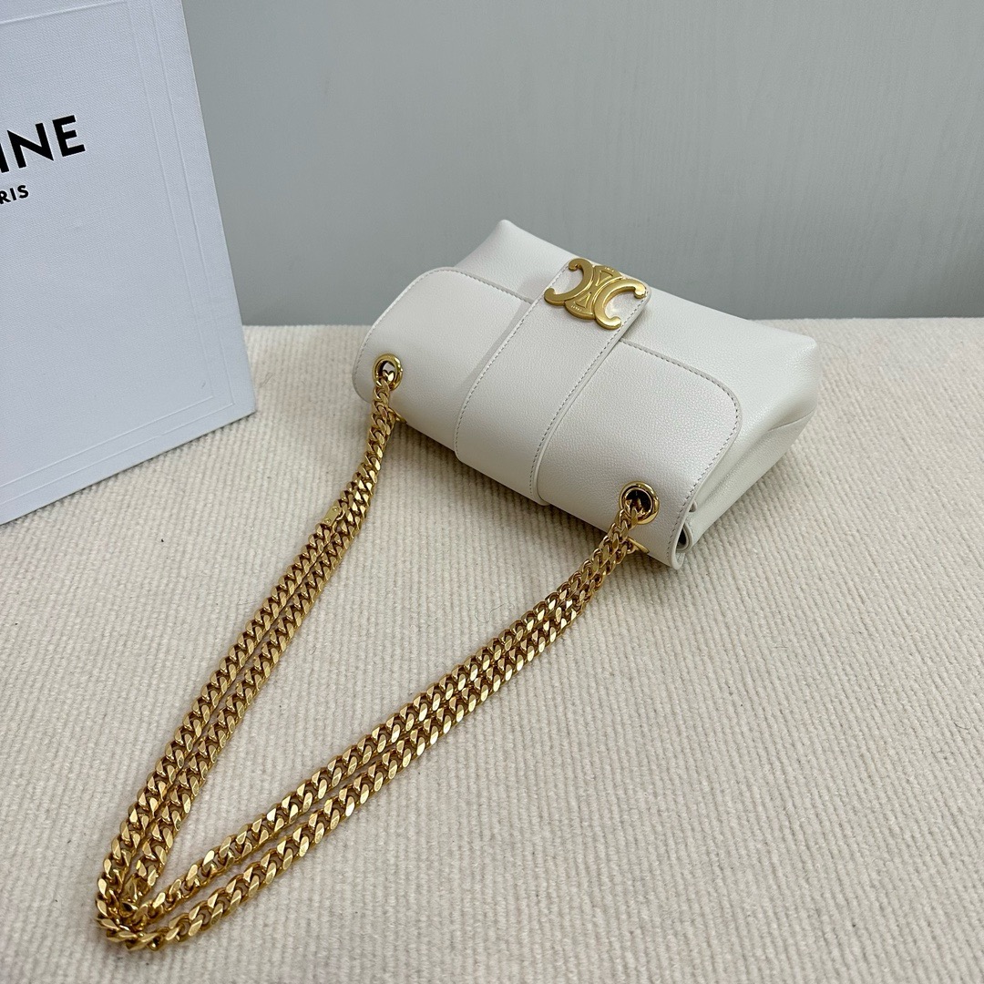 CELINE TEEN CELINE VICTOIRE BAG IN SUPPLE CALFSKIN 116593 WHITE