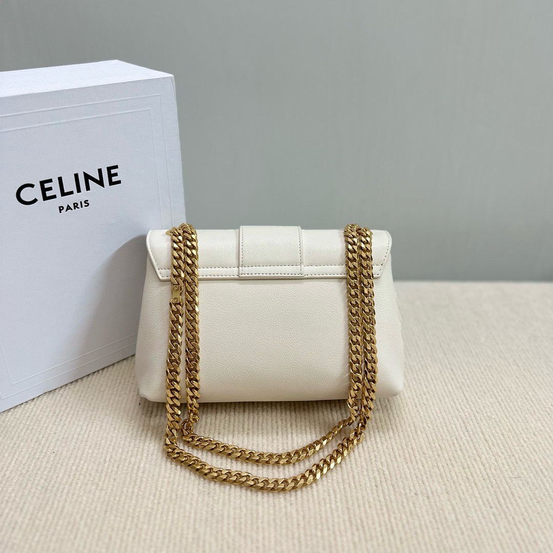 CELINE TEEN CELINE VICTOIRE BAG IN SUPPLE CALFSKIN 116593 WHITE