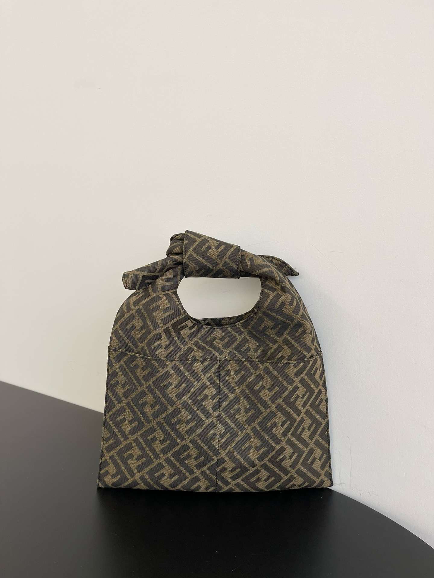 Fendi FF jacquard fabric bag F3676 brown