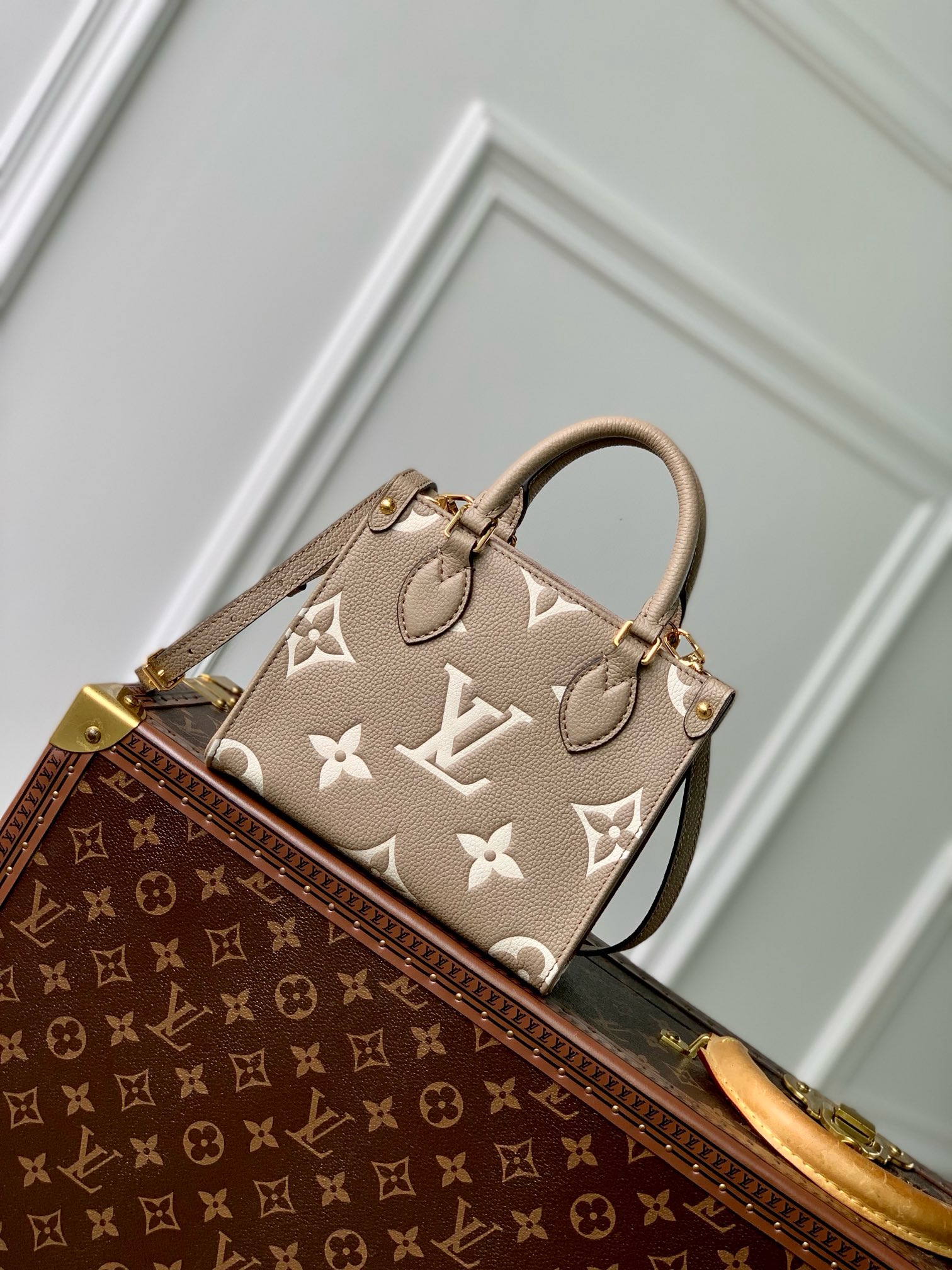 Louis Vuitton OnTheGo BB M46993 Dove Gray&Cream