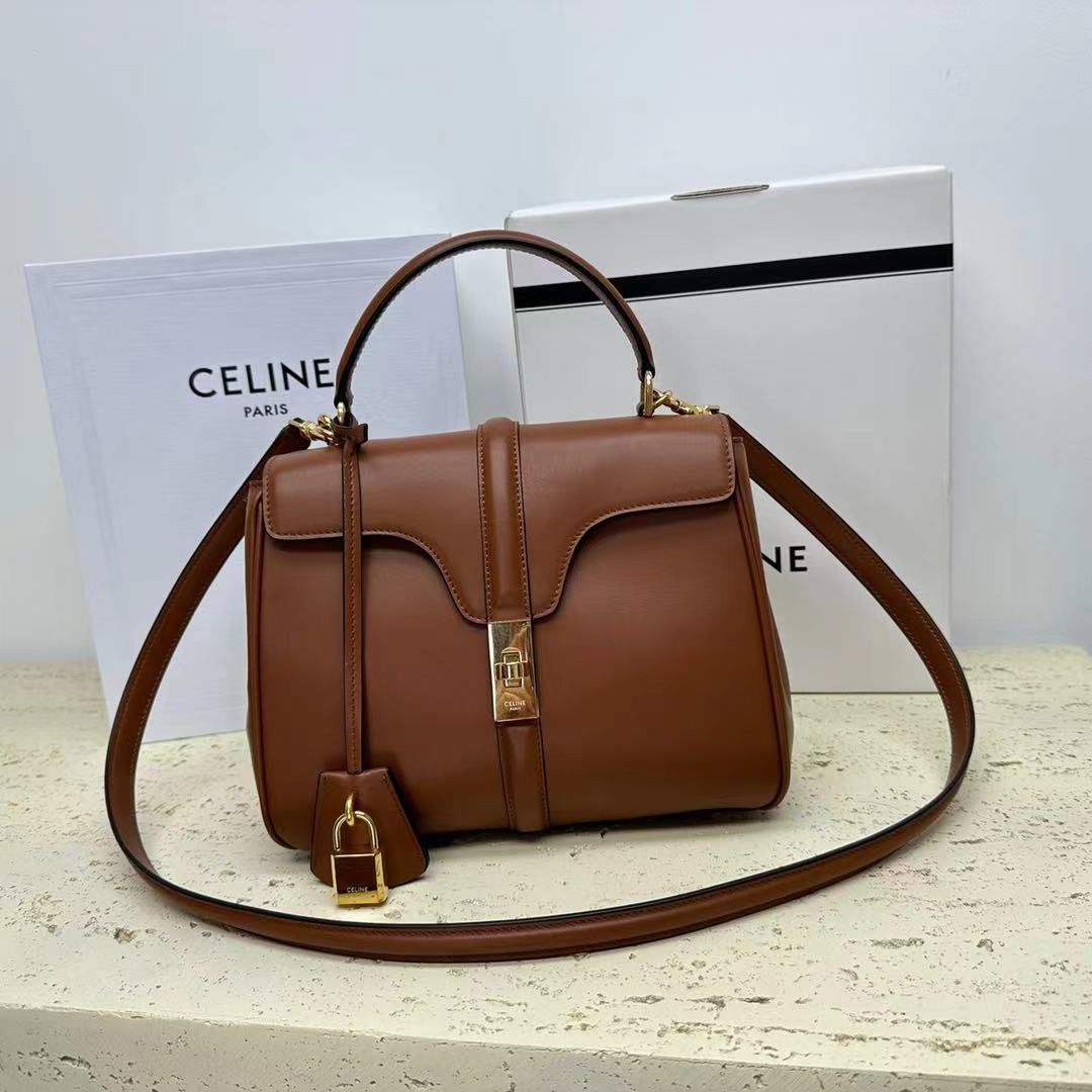 CELINE Medium 16 Original Leather Bag 188003 Brown