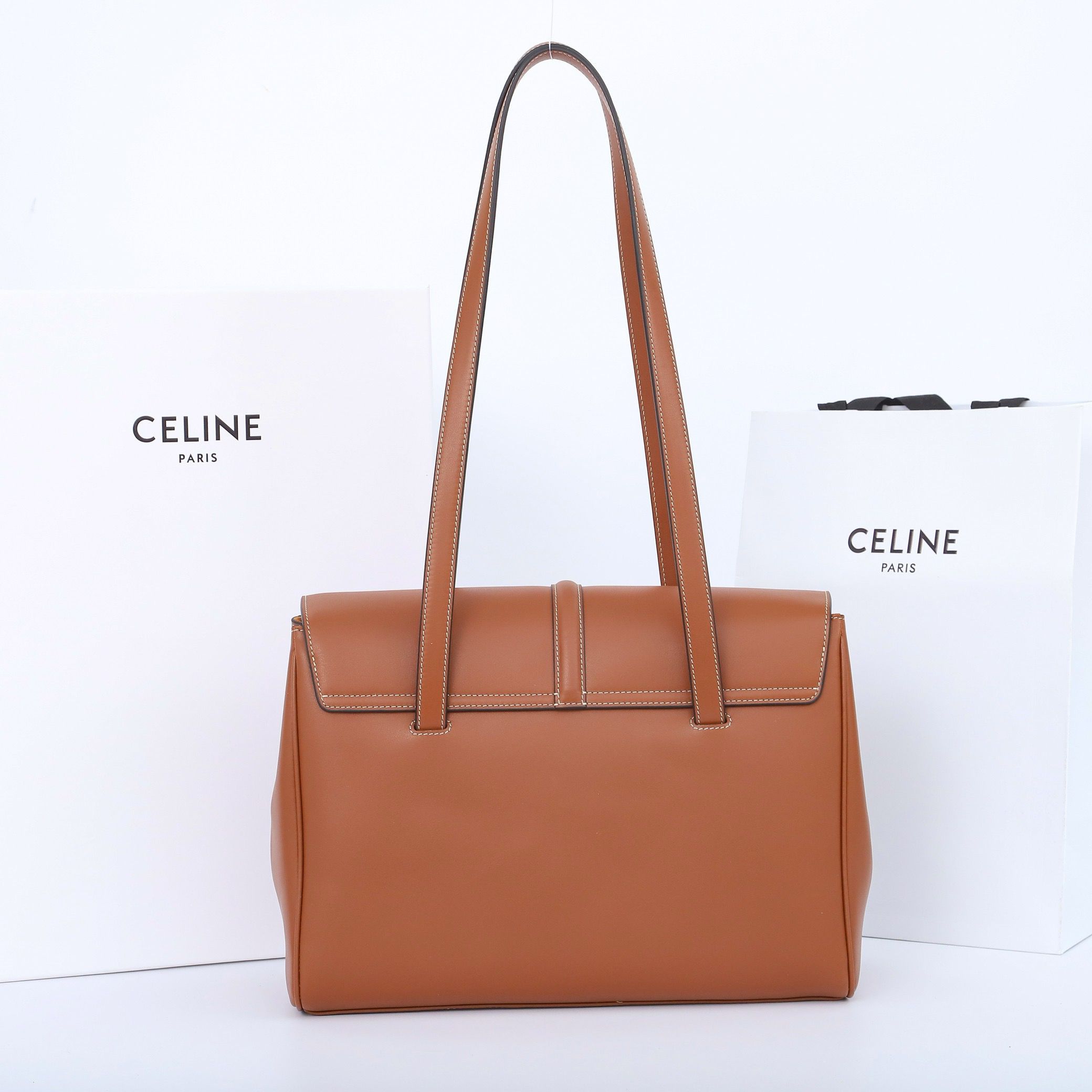 Celine Medium SOFT 16 BAG IN SUPPLE GRAINED CALFSKIN 195543 Brown