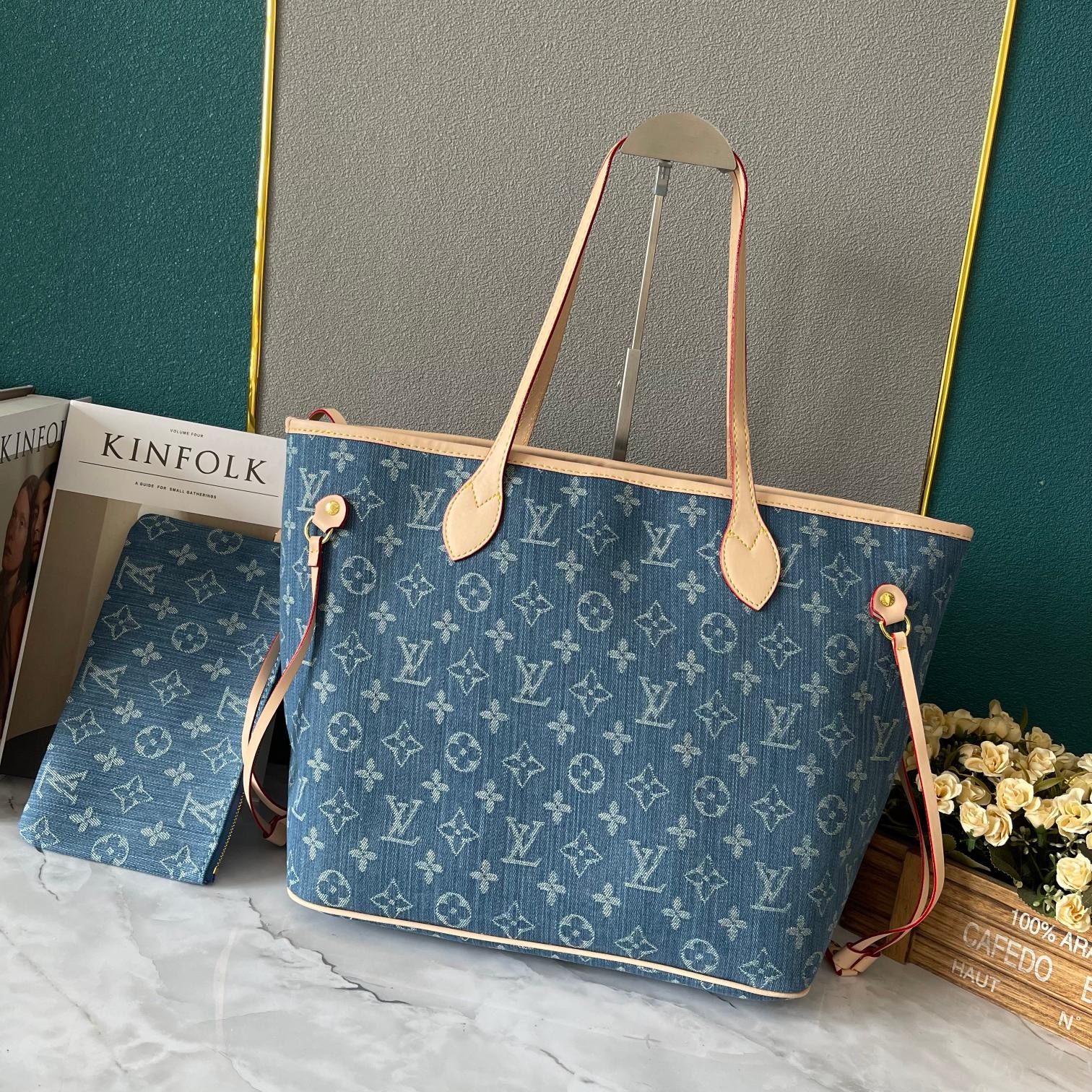 Louis Vuitton Neverfull MM M40995 Denim Blue