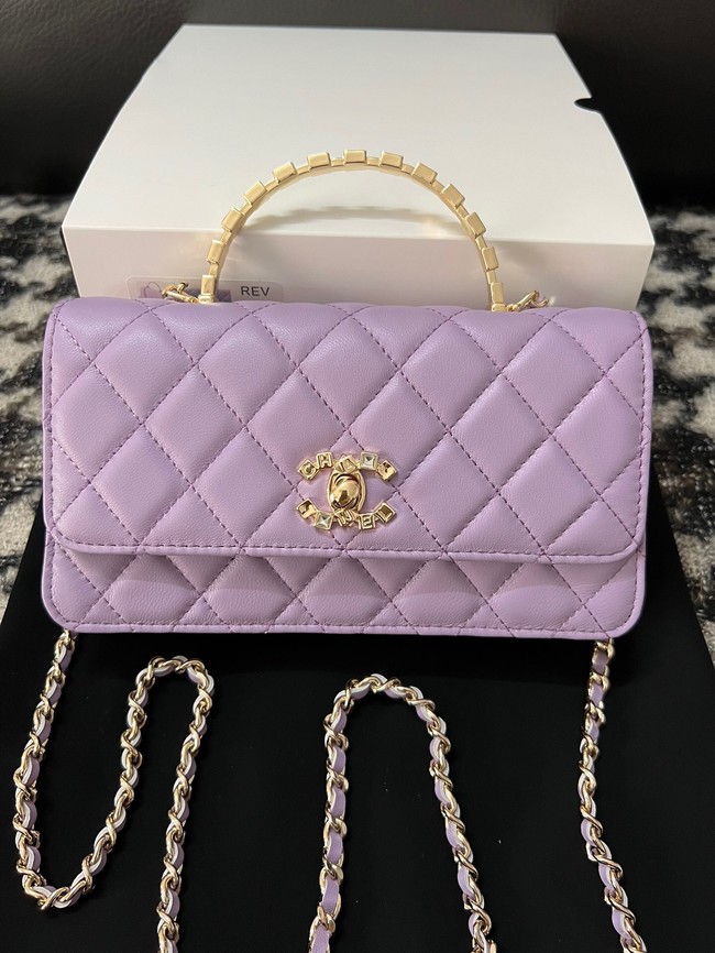 CHANEL CLUTCH WITH CHAIN AP3803 Purple