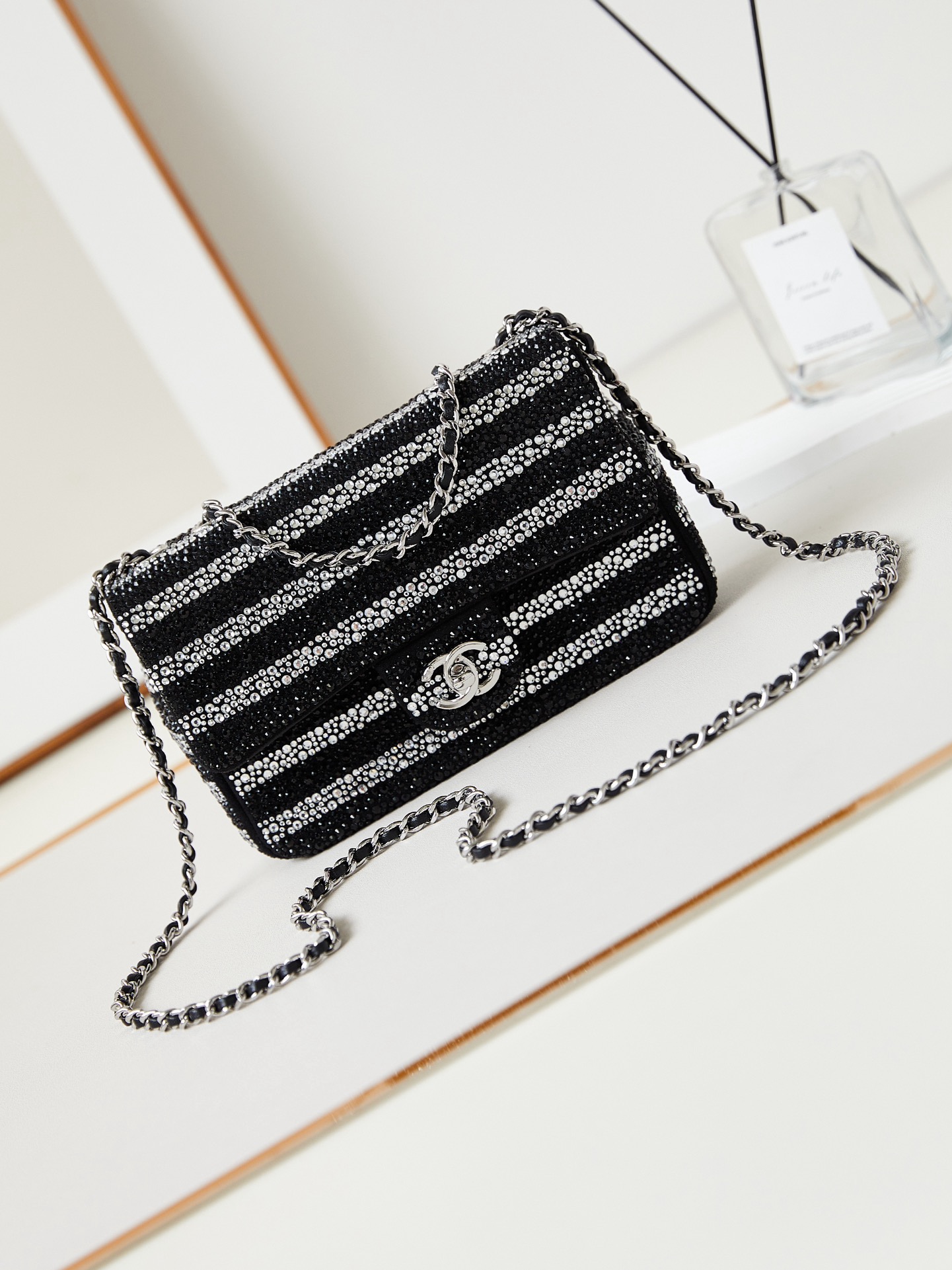 CHANEL EVENING BAG AS4297 Black & Silver