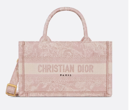 Mini Dior Book Tote Pink Toile de Jouy Reverse Embroidery S5573CR