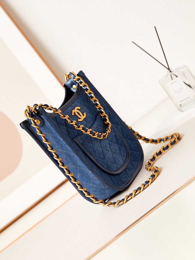 CHANEL HOBO HANDBAG AS4532 Blue