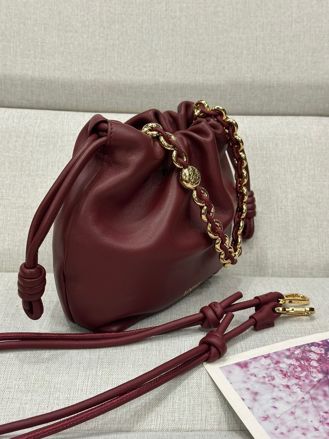 Loewe Mini Napa Lamb Leather Flamenco Purse A914C Burgundy