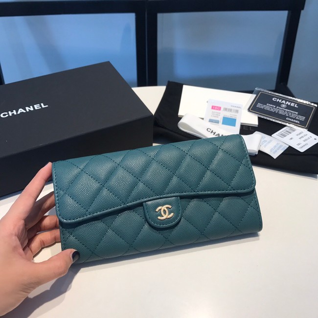 CHANEL FLAP WALLET 31505 Green