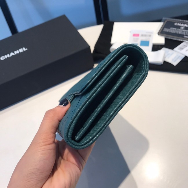 CHANEL FLAP WALLET 31505 Dark Green