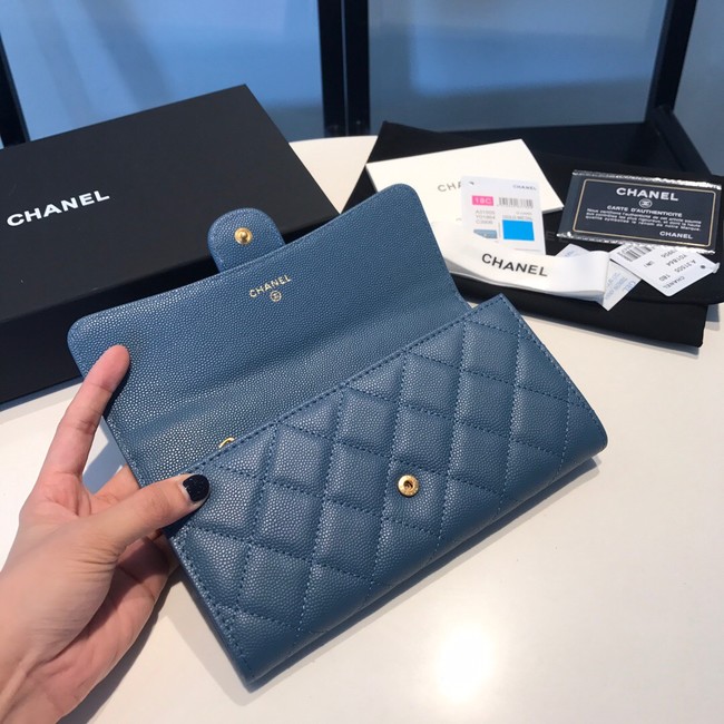 CHANEL FLAP WALLET 31505 Dark blue