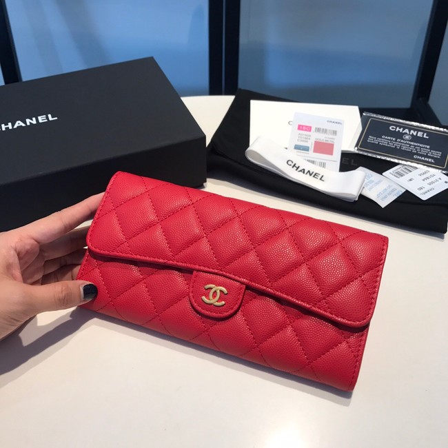 CHANEL FLAP WALLET 31505 red