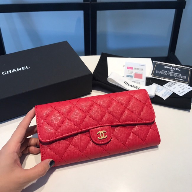 CHANEL FLAP WALLET 31505 red