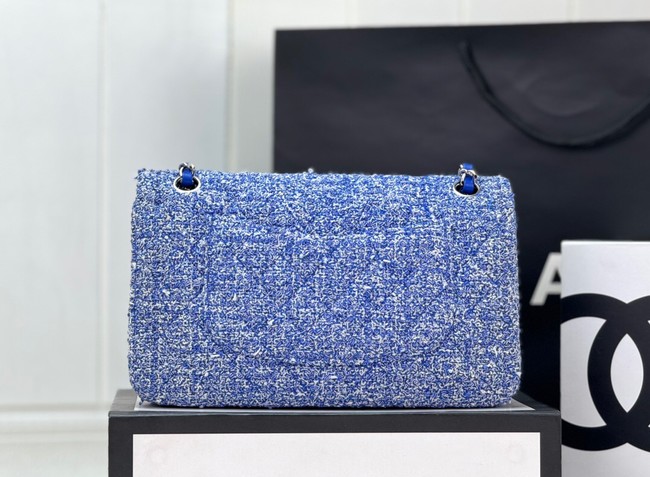 Chanel Tweed CLASSIC HANDBAG A01112 blue