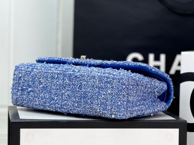 Chanel Tweed CLASSIC HANDBAG A01112 blue