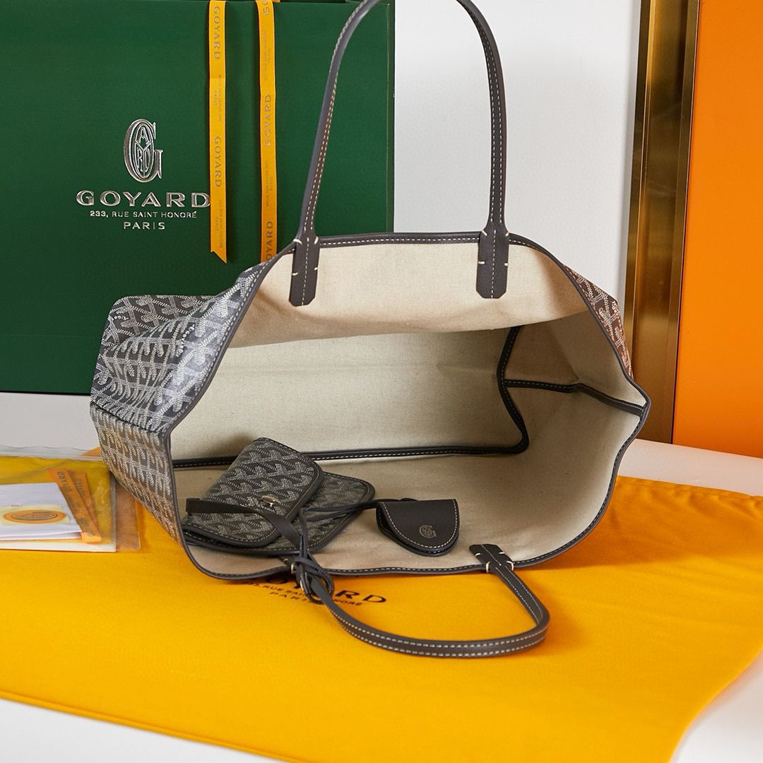 Goyard Y Doodling Calfskin Leather Tote Bag A36987 Grey