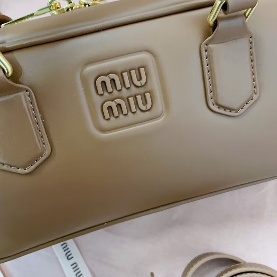 MIU MIU Original Leather Top Handle Bag 5BB148 Brown