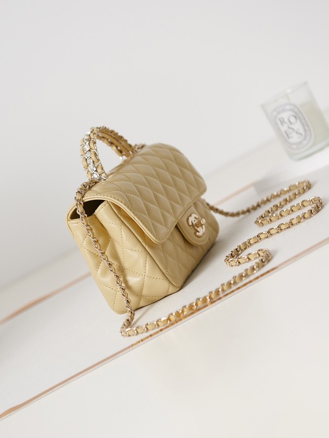 Chanel MINI FLAP BAG WITH TOP HANDLE AS4024 Beige