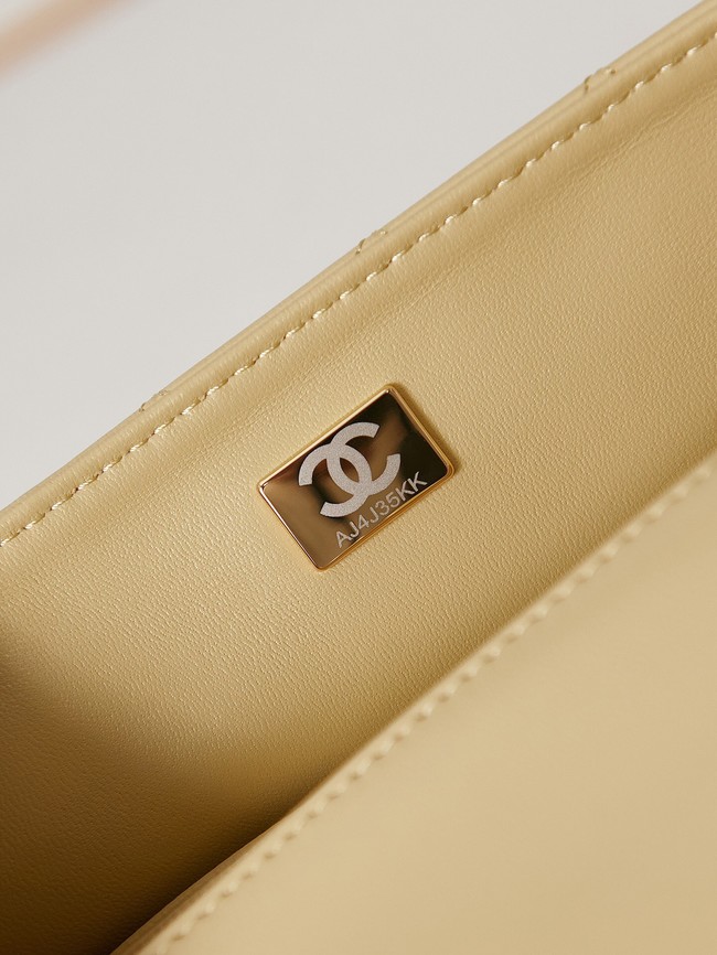 Chanel MINI FLAP BAG WITH TOP HANDLE AS4024 Beige