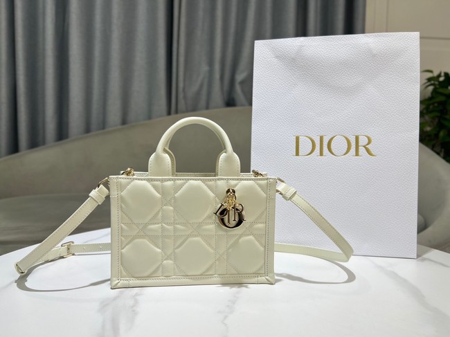 Mini Dior Book Tote Latte Macrocannage Calfskin S5573OW