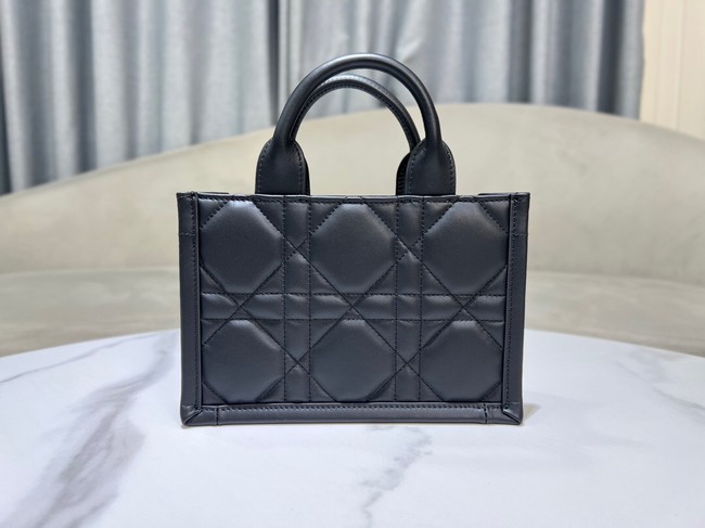 Mini Dior Book Tote Macrocannage Calfskin S5573OW black