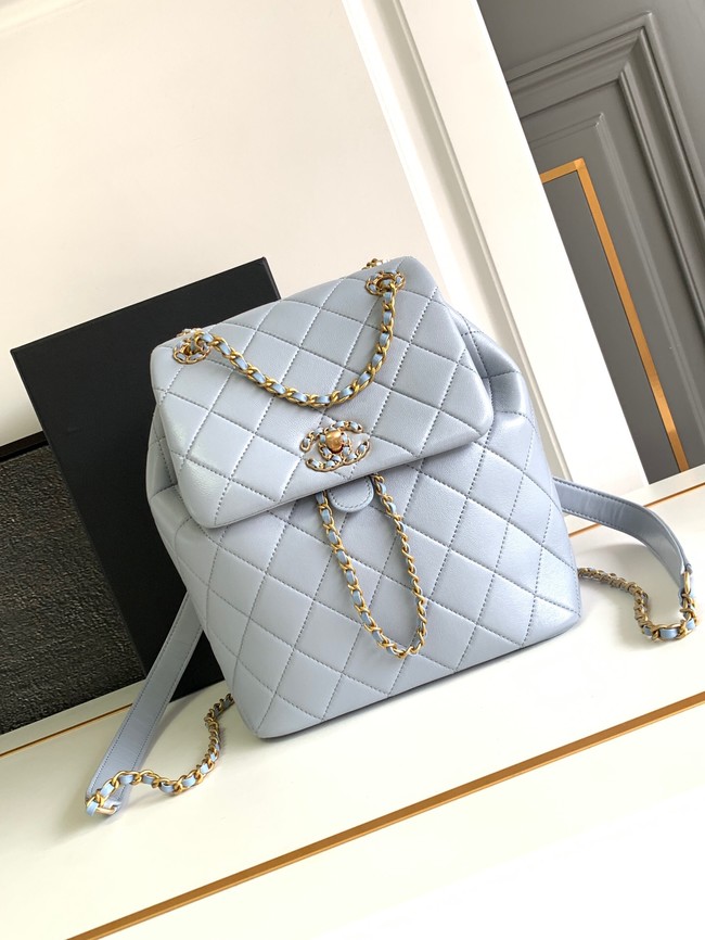 CHANEL 24P BACKPACK AS4058 light blue