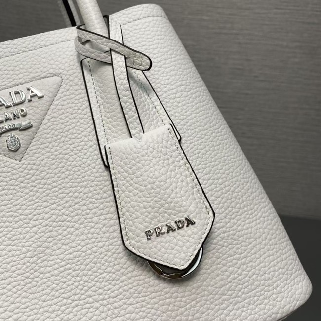 Prada Double leather mini bag 1BG443 white