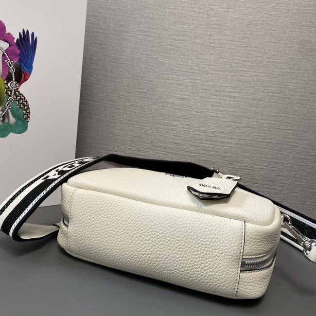 Prada Double leather small bag 1BB102 white