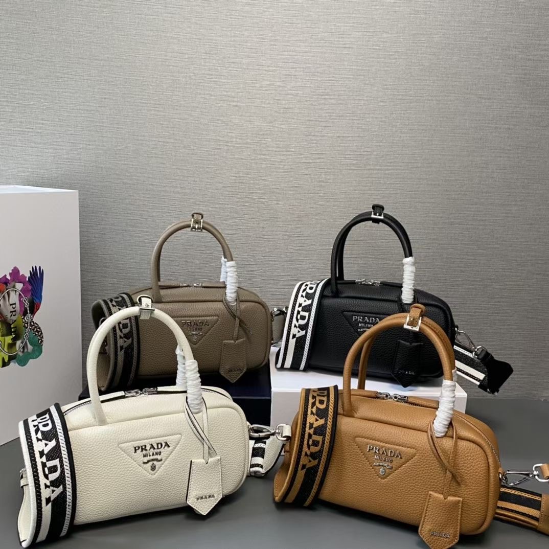 Prada Double leather small bag 1BB102 white