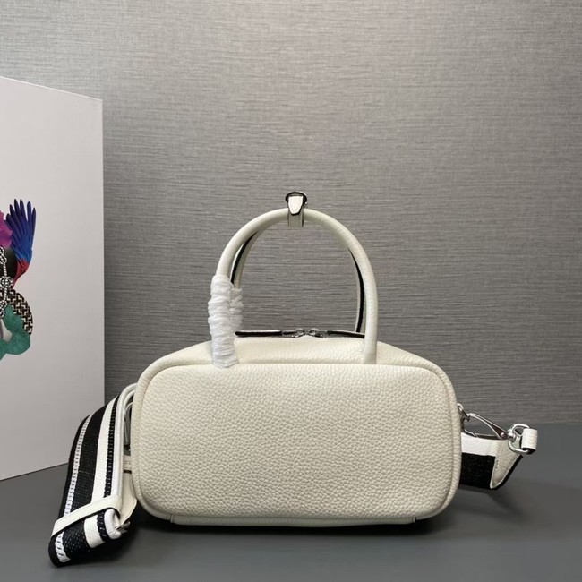 Prada Double leather small bag 1BB102 white